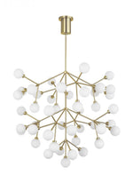 Mara Grande Chandelier, 45-Light, 3-Tier, LED, Aged Brass, Glass, 32.5"W (700MRAGWR-LED927 70E7EVP)