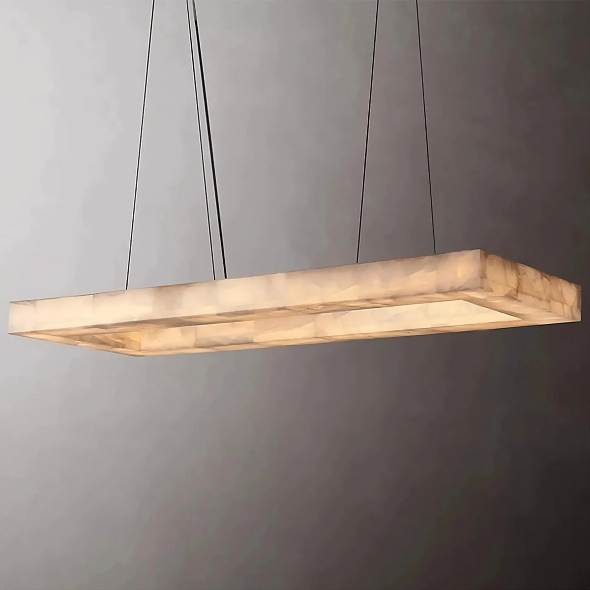 Moonshade Natural Marble Rectangular Chandelier