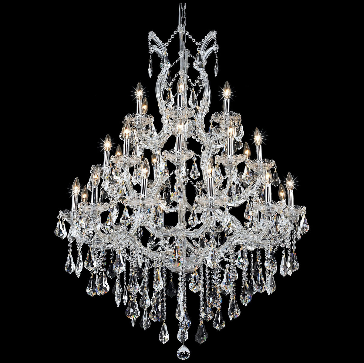 Maria Theresa 28 Lt Chrome Chandelier Clear
