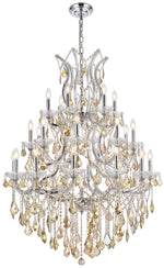 Maria Theresa 38" Wide Chrome and Golden Crystal Chandelier