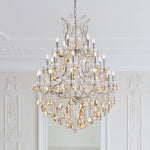 Maria Theresa 38" Wide Chrome and Golden Crystal Chandelier