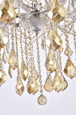 Maria Theresa 38" Wide Chrome and Golden Crystal Chandelier
