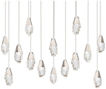 Martini 7"H x 40"W 14-Light Crystal Multi-Light Pendant in Polish