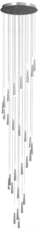 Meteor 33.5 inch Brushed Aluminum Chandelier
