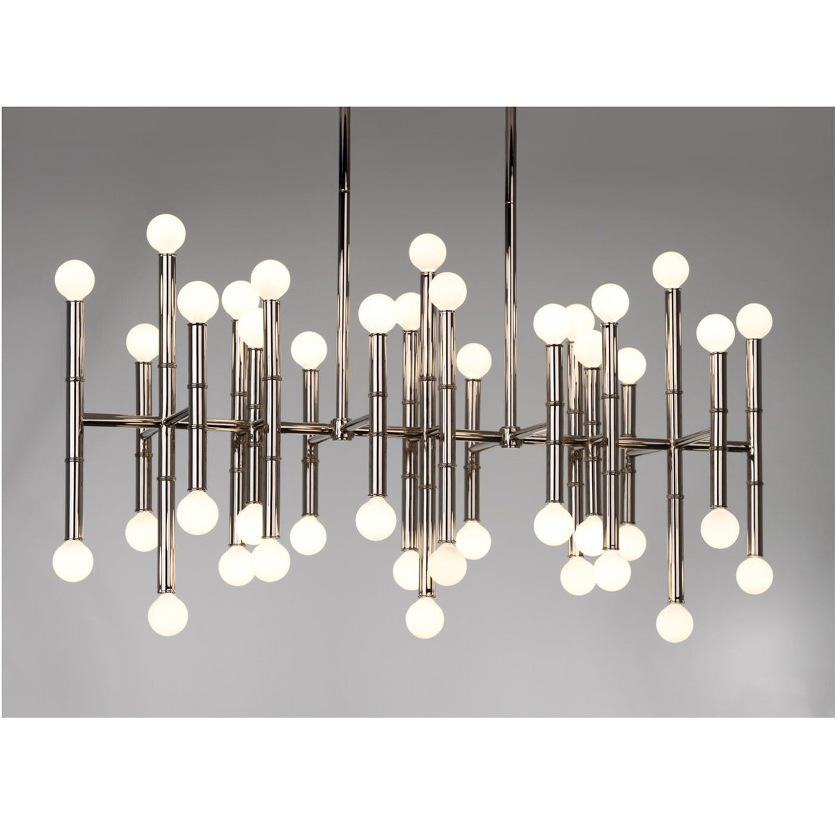 Polished Nickel 42 Light Andy Abbey GM079 Chandeliers with Shades14Wx24Hx38L