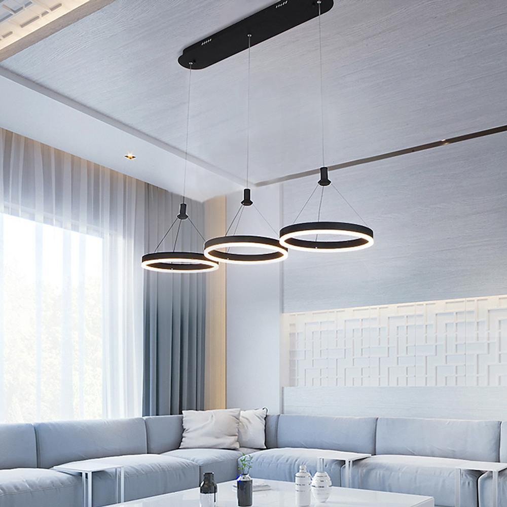 3-ring Dimmable LED Modern Chandeliers Pendant Light Hanging Lamp