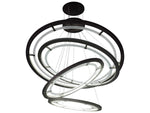 Meyda Anillo Led Steel Glass Round Tiered Pendant