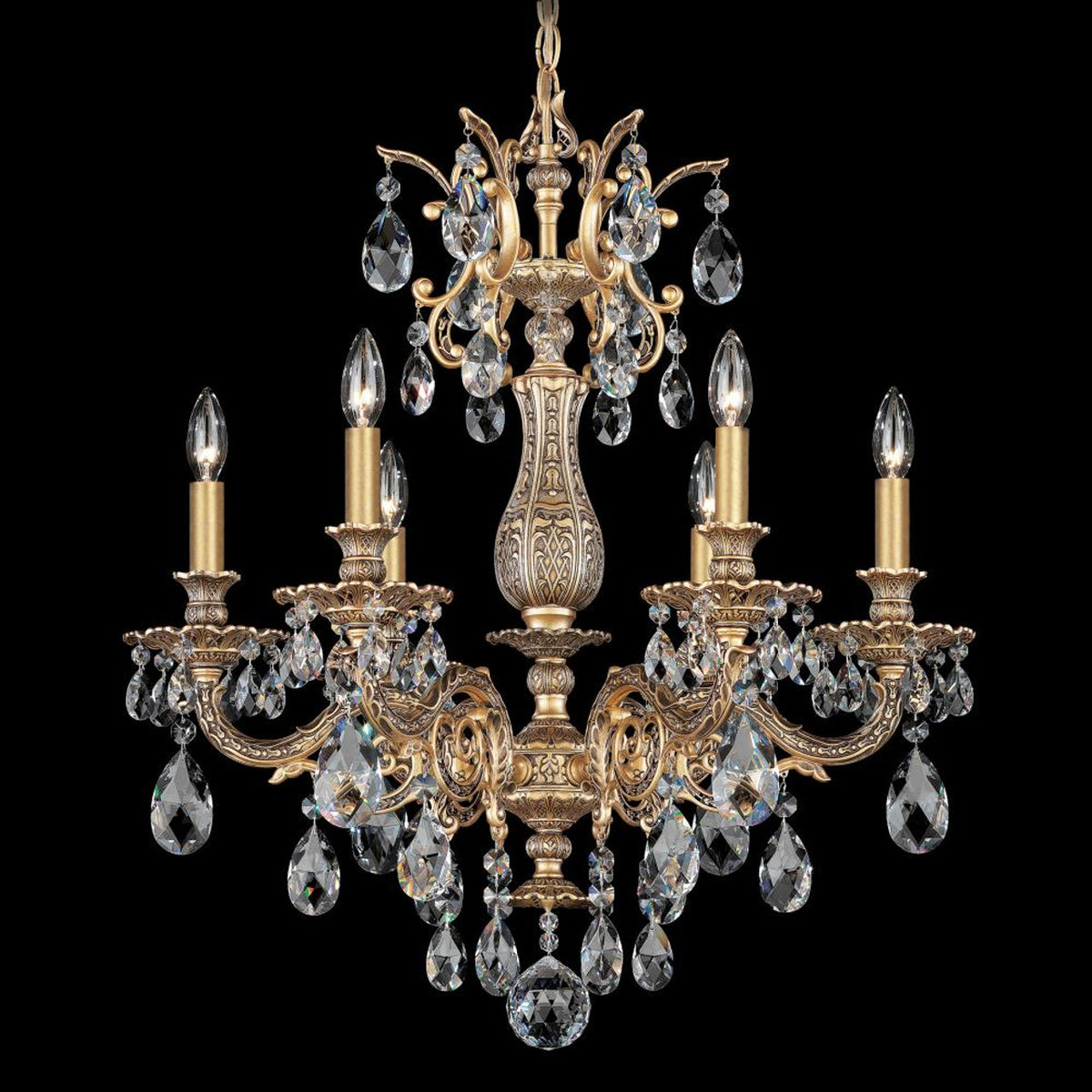 Century Chandelier, 20-Light, Etruscan Gold, Clear Heritage Crystal, 37"W (1716-23 1HPVG5)