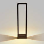 Rectangular Frame Waterproof Led Black Modern Outdoor Light Post Lamp
