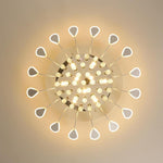 Flower Shaped Dimmable LED Crystal Modern Flush Mount Lighting Ceiling Light