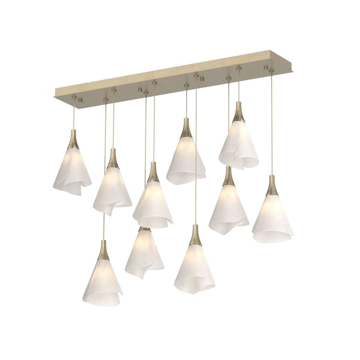 Mobius 45.6" Rectangular Soft Gold Long Pendant with Spun Frost Shade