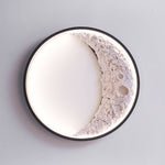 Round Resin Moon Crescent LED Hardwired Outdoor Wall Light