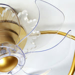 Round Stepless Dimming LED Retractable Ceiling Fan Lights with Remote Control