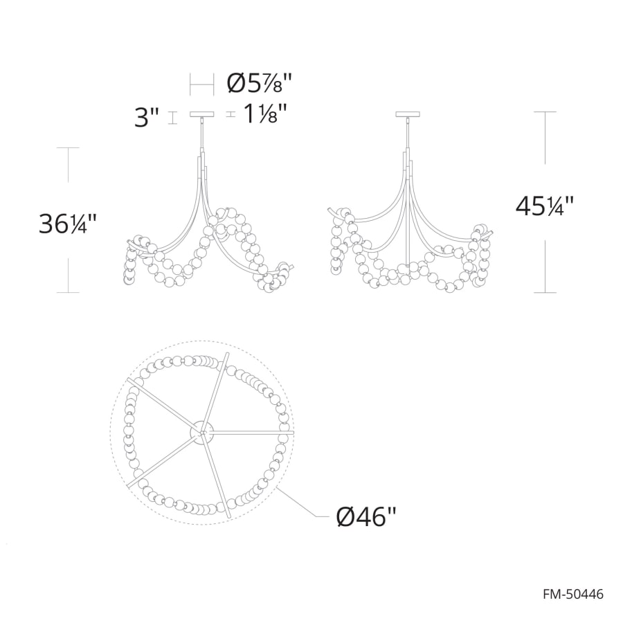 Parel 46" Wide LED Semi-Flush Ceiling Fixture