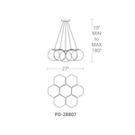 Cosmic 7 Light 27" Wide Integrated LED Suspension Multi Light Pendant