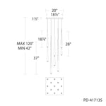 Cascade 13 Light 20" Wide LED Crystal Multi Light Pendant