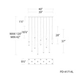 Cascade 14 Light 10" Wide LED Crystal Multi Light Pendant