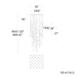 Cascade 41 Light 36" Wide LED Crystal Multi Light Pendant