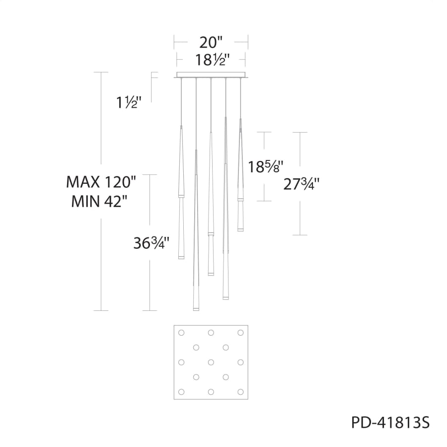 Cascade 13 Light 20" Wide LED Suspension Multi Light Pendant