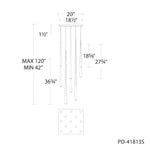 Cascade 13 Light 20" Wide LED Suspension Multi Light Pendant