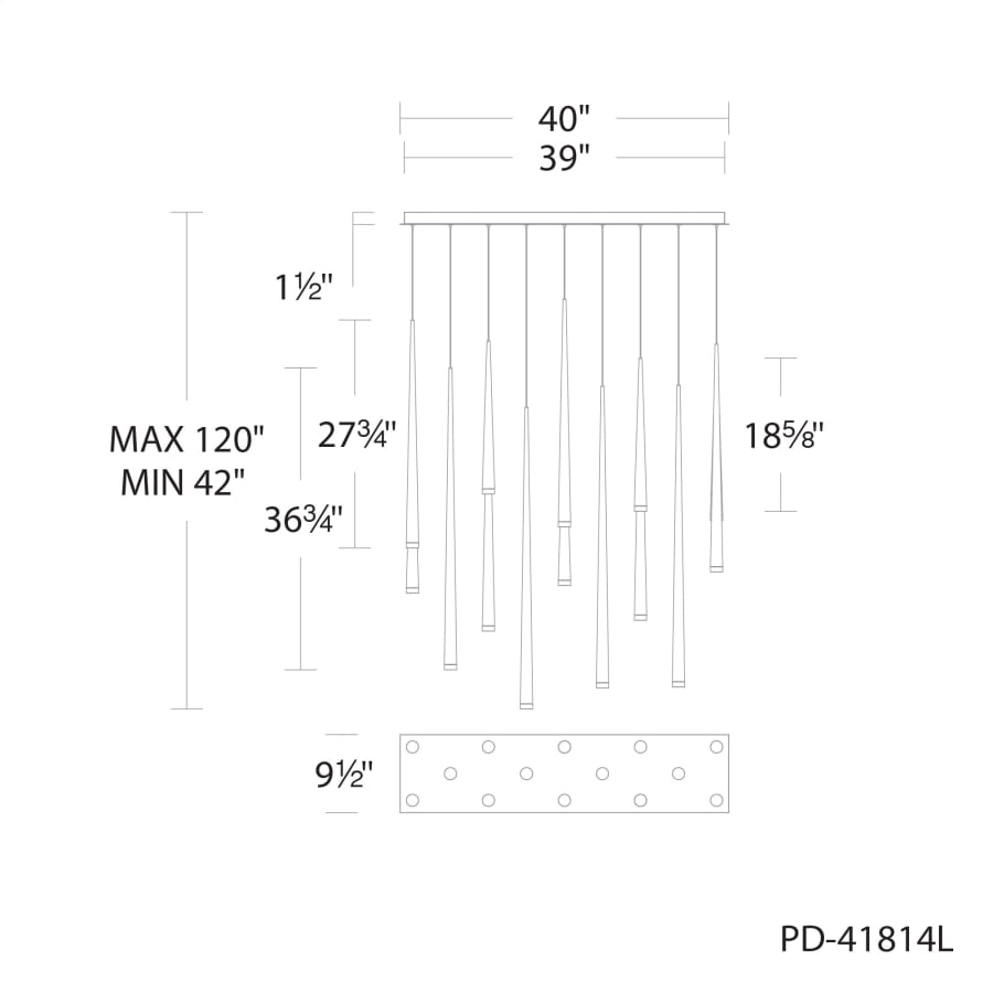 Cascade 14 Light 10" Wide LED Suspension Multi Light Pendant