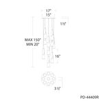 Kilt 9 Light 17" Wide LED Suspension Multi Light Pendant