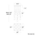 Kilt 13 Light 20" Wide LED Suspension Multi Light Pendant