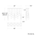 Kilt 14 Light 10" Wide LED Suspension Multi Light Pendant