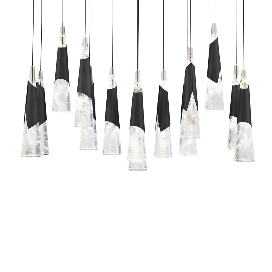 Kilt 14 Light 10" Wide LED Suspension Multi Light Pendant