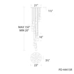 Kilt 15 Light 23" Wide LED Suspension Multi Light Pendant