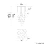 Kilt 25 Light 28" Wide LED Suspension Multi Light Pendant