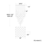 Kilt 41 Light 36" Wide LED Suspension Multi Light Pendant