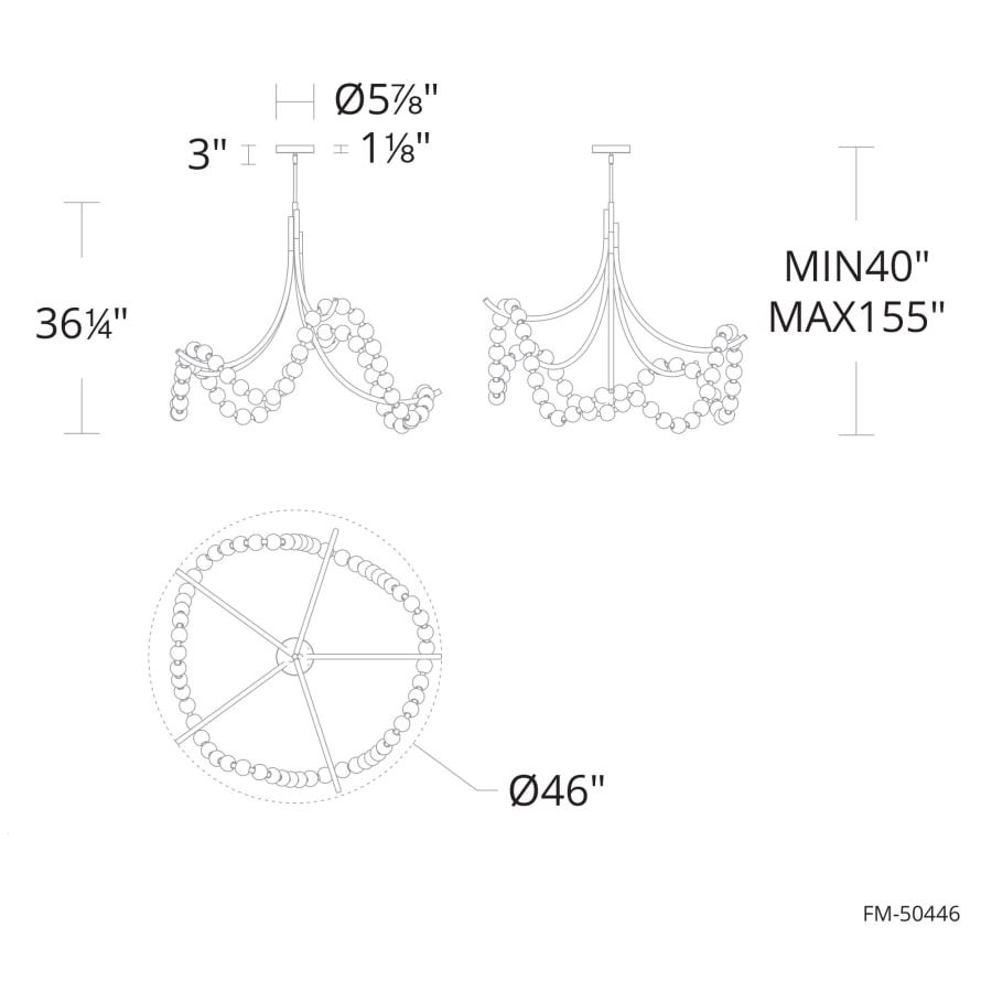 Parel 46" Wide LED Pendant