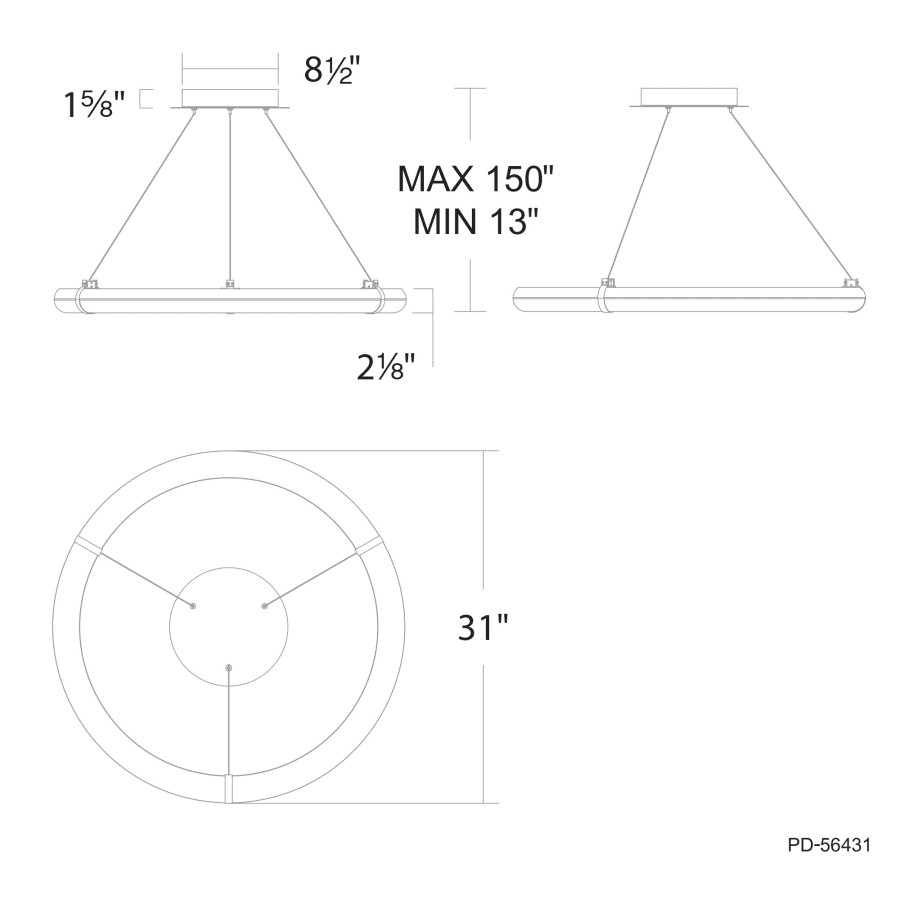 Clique 31" Wide LED Suspension Pendant