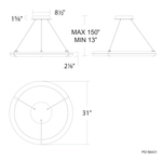 Clique 31" Wide LED Suspension Pendant