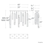 Chaos 14 Light 10" Wide LED Suspension Linear Pendant