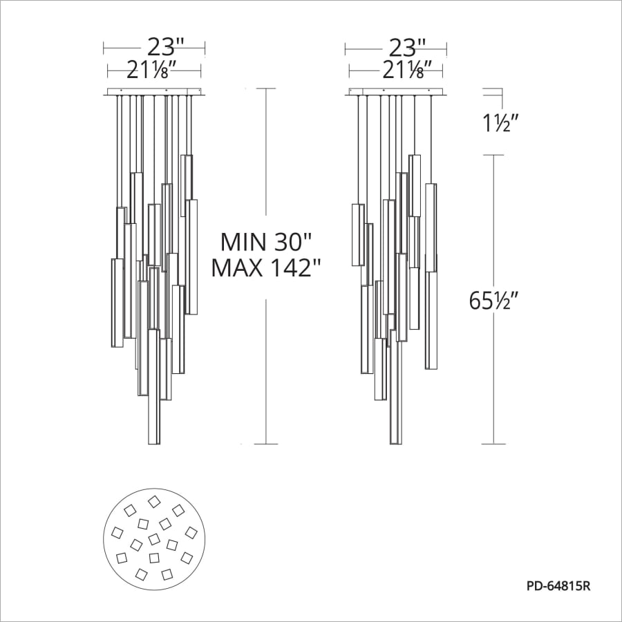 Chaos 15 Light 23" Wide LED Multi Light Pendant