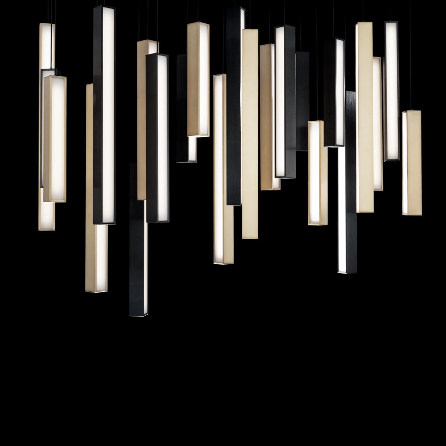 Chaos 23 Light 12" Wide LED Suspension Linear Pendant