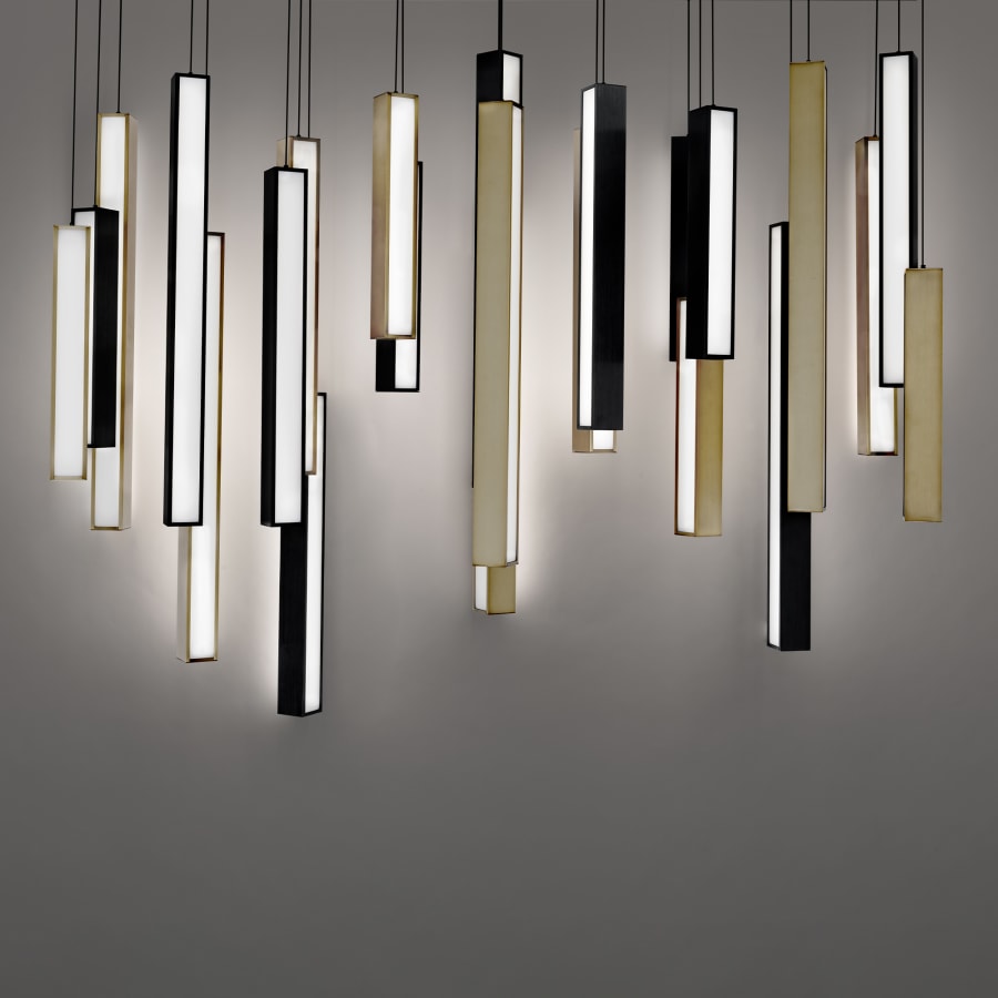 Chaos 23 Light 12" Wide LED Suspension Linear Pendant