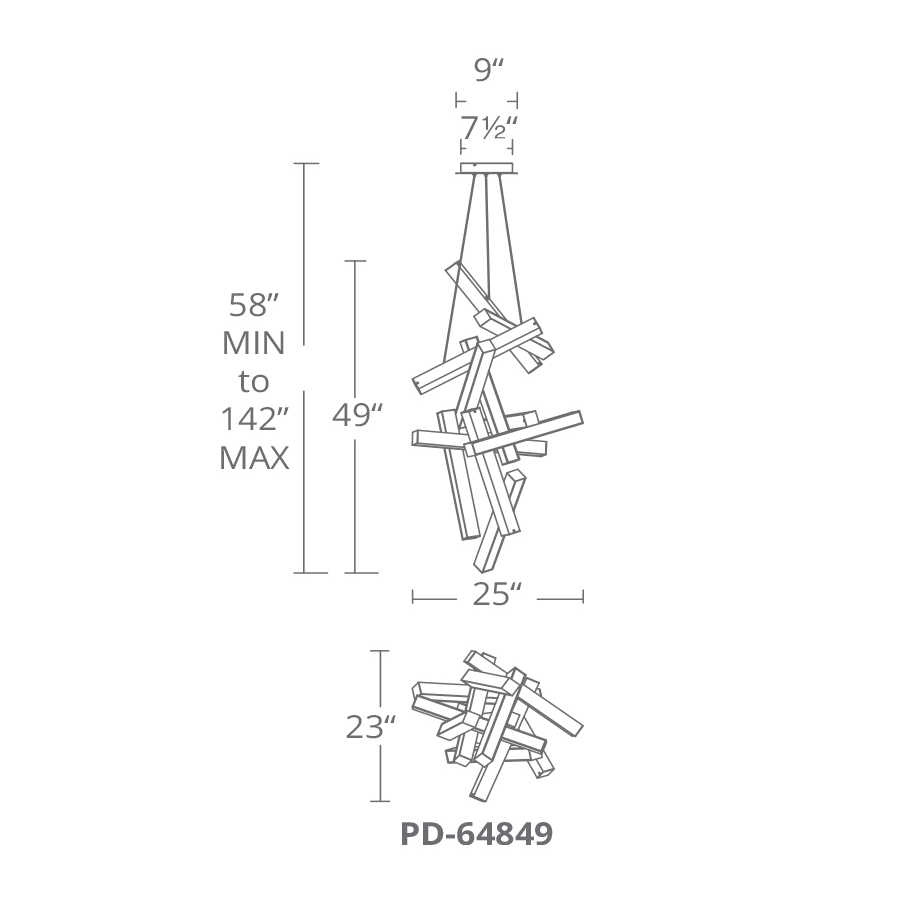 Chaos 25" Wide Integrated LED Chandelier