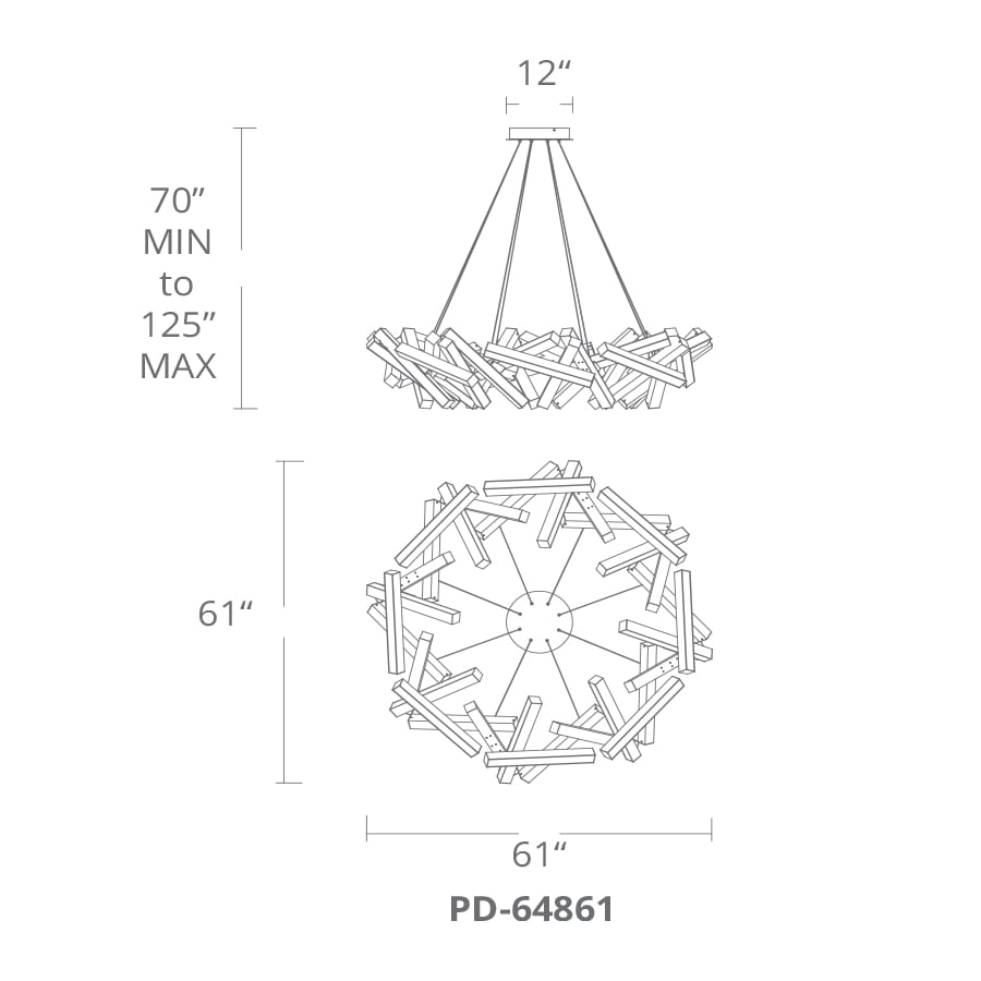 Chaos 61" Wide Integrated LED Chandelier