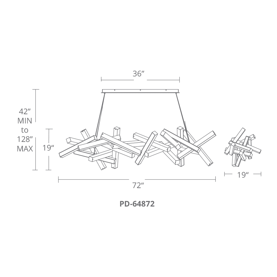 Chaos 72" Wide Integrated LED Chandelier