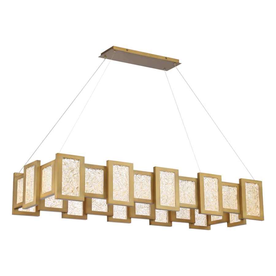 Fury 48" Wide LED Suspended Linear Chandelier with Opal Glass Shade