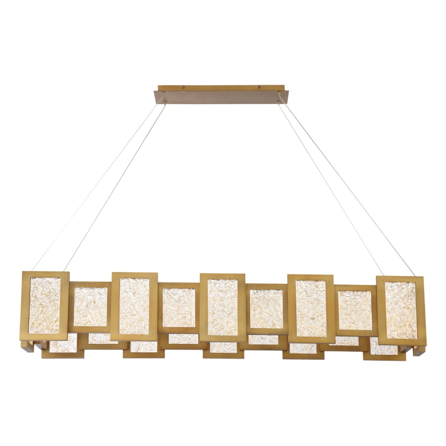 Fury 48" Wide LED Suspended Linear Chandelier with Opal Glass Shade
