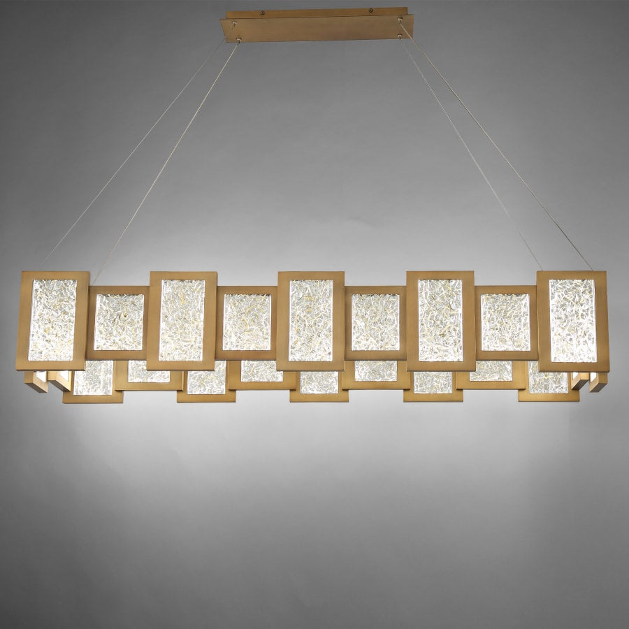 Fury 48" Wide LED Suspended Linear Chandelier with Opal Glass Shade