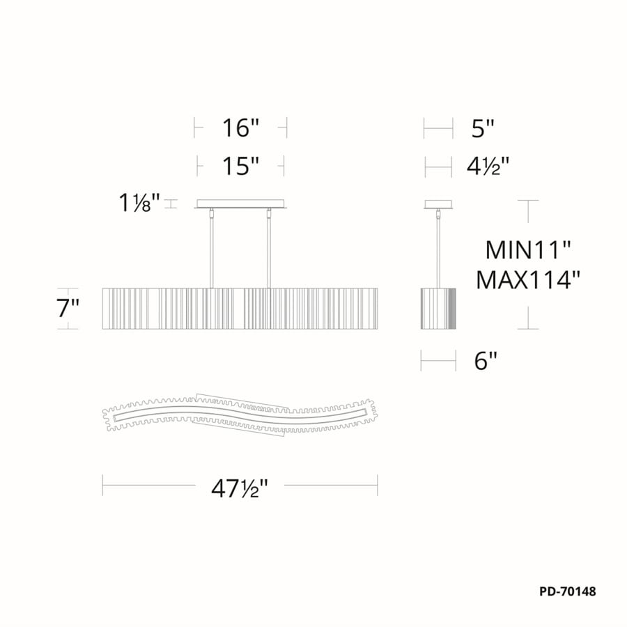 Rhiannon 48" Wide LED Linear Chandelier