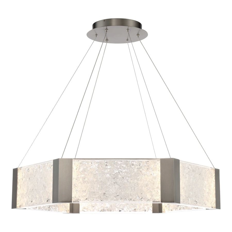 Forever 34" Wide LED Suspended Drum Chandelier with K5 Crystal Shades