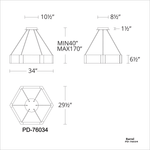 Forever 34" Wide LED Suspended Drum Chandelier with K5 Crystal Shades