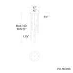 Minx 9 Light 17" Wide LED Crystal Multi Light Pendant