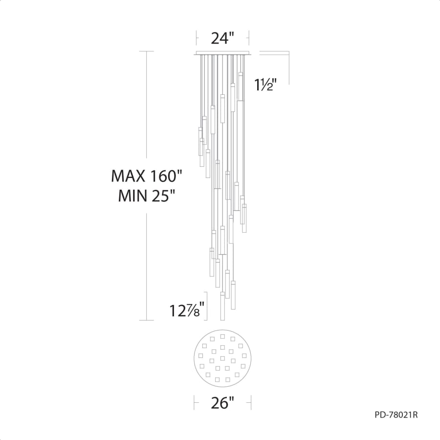 Minx 21 Light 26" Wide LED Crystal Multi Light Pendant